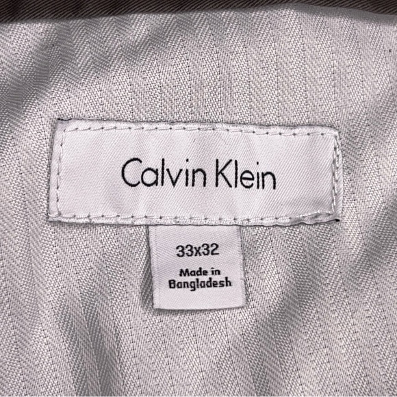 33x32 CALVIN KLEIN GREY/BEIGE PANTS MENS KHAKIS COTTON CASUAL - Picture 10 of 13